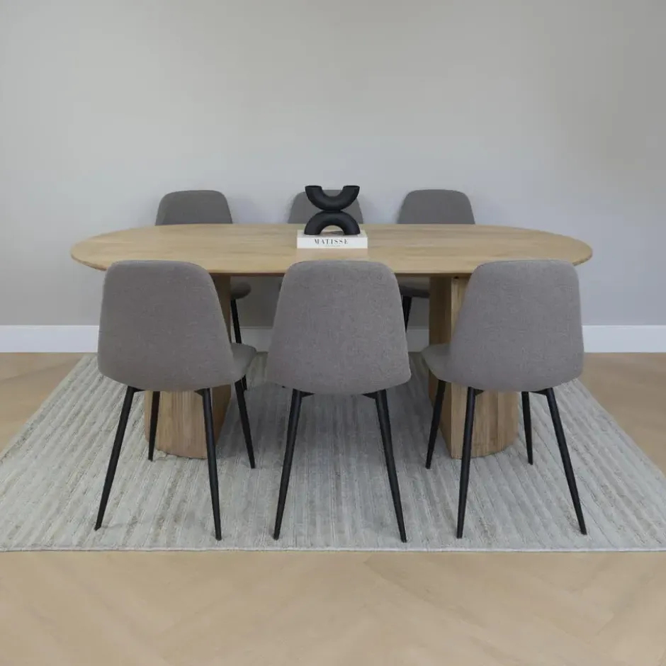 Lewis & Loft Eettafel Lynn - Ovaal - Mangohout - 200x90cm - Naturel
