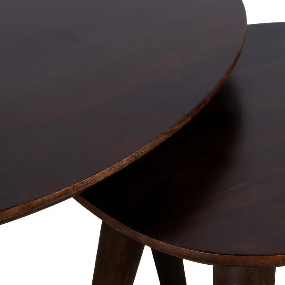 Lewis & Loft Salontafel Lela - FSC® - Walnoot bruin - Set van 2