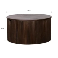 Lewis & Loft Salontafel Lonne - FSC® mangohout - ⌀70cm - Walnoot bruin