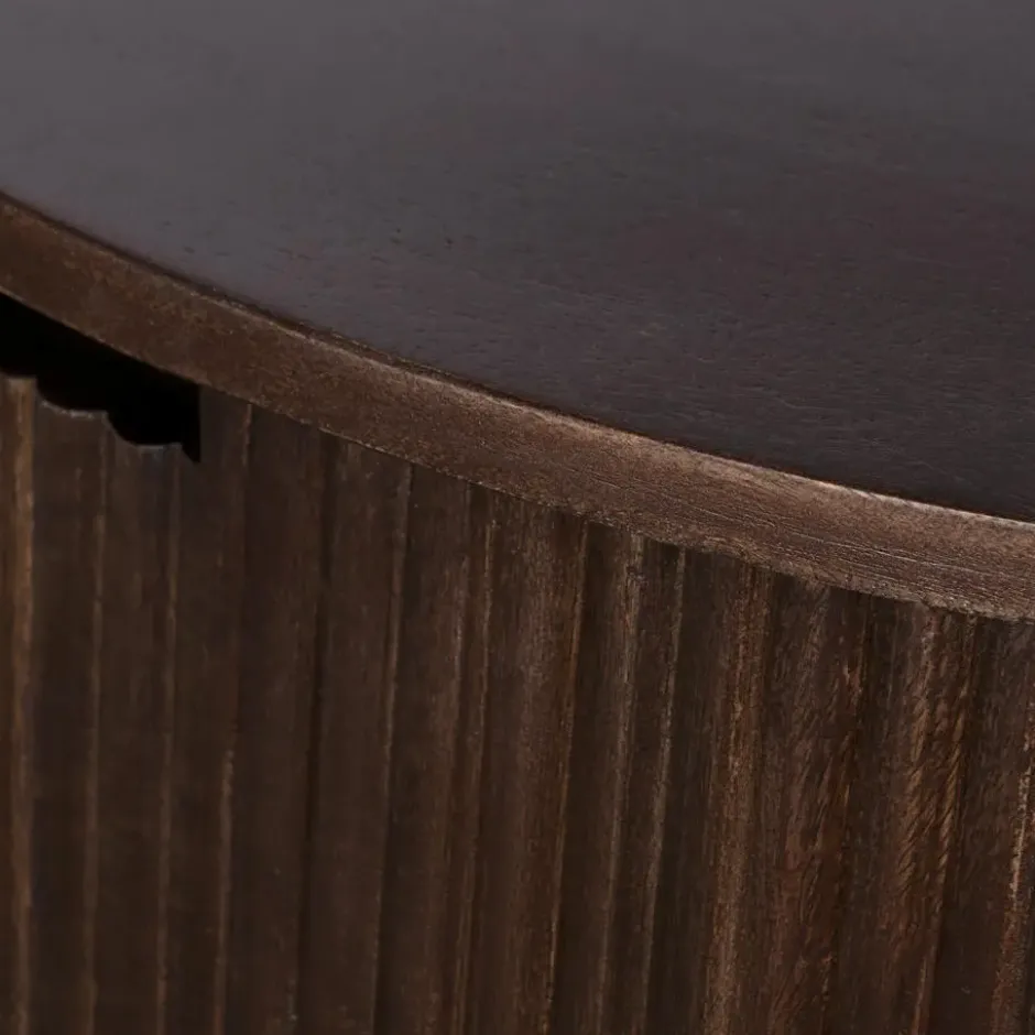 Lewis & Loft Salontafel Lonne - FSC® mangohout - ⌀70cm - Walnoot bruin