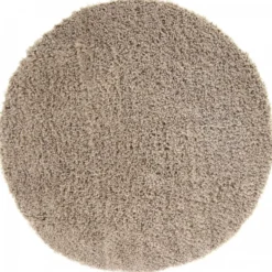 Life Basic Shaggy Rond Vloerkleed Hoogpolig Beige - 160 CM Ø