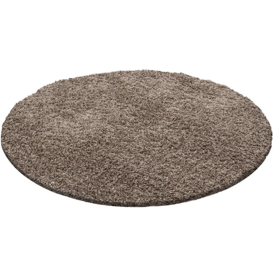 Life Basic Shaggy Rond Vloerkleed Hoogpolig Caramel - 160 CM Ø
