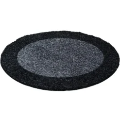 Life Basic Shaggy Rond Vloerkleed Hoogpolig Antraciet - 160 CM Ø