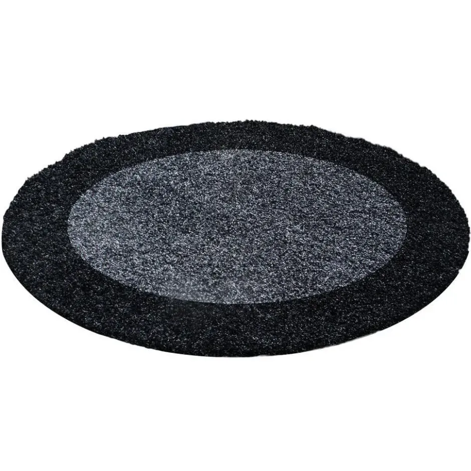 Life Basic Shaggy Rond Vloerkleed Hoogpolig Antraciet - 160 CM Ø