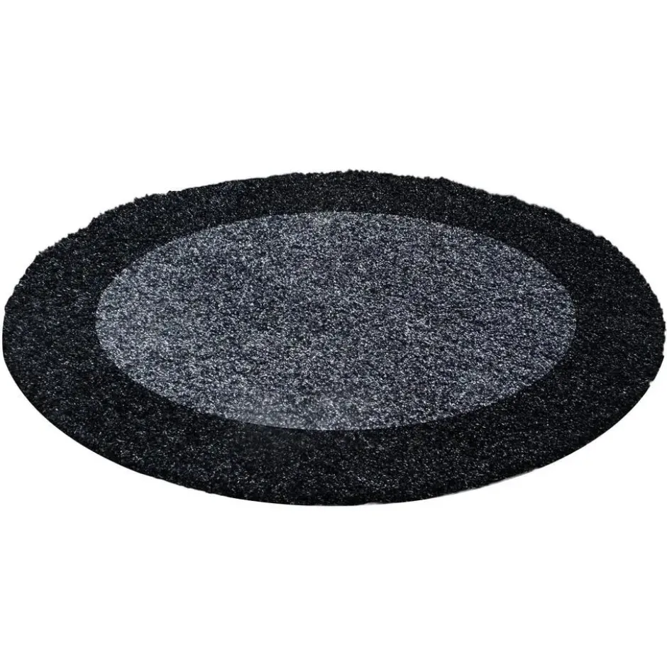 Life Basic Shaggy Rond Vloerkleed Hoogpolig Antraciet - 160 CM Ø