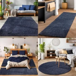 Life Basic Shaggy Vloerkleed Hoogpolig Blauw - 160x230 CM