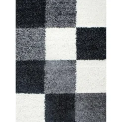 Life Basic Shaggy Vloerkleed Hoogpolig Zwart Wit - 160x230 CM
