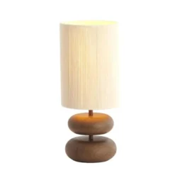 Light & Living - Danialo tafellamp ø22x50,5 cm hout - bruin+crème