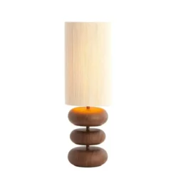 Light & Living - Danialo tafellamp ø22x67,5 cm hout - bruin+crème