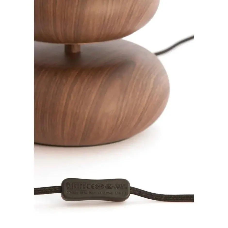 Light & Living - Danialo tafellamp ø22x67,5 cm hout - bruin+crème