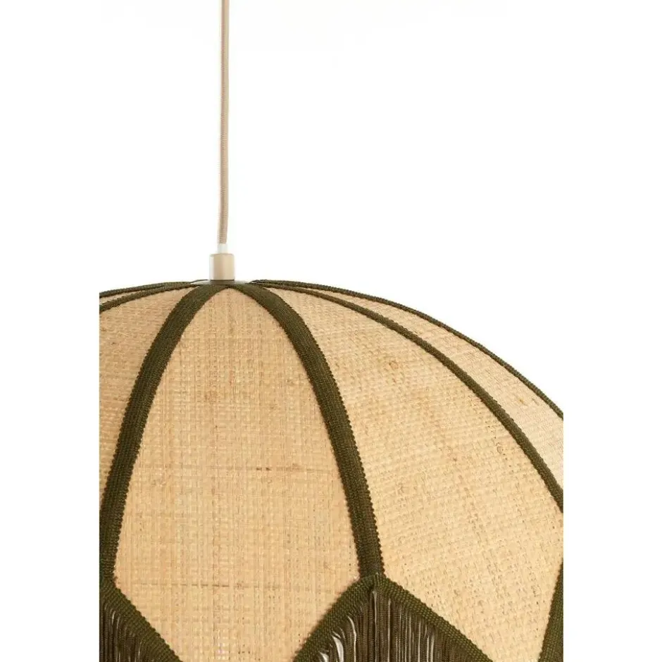 Light & Living - Sulina hanglamp ø55x36,5 cm raffia - naturel+groen