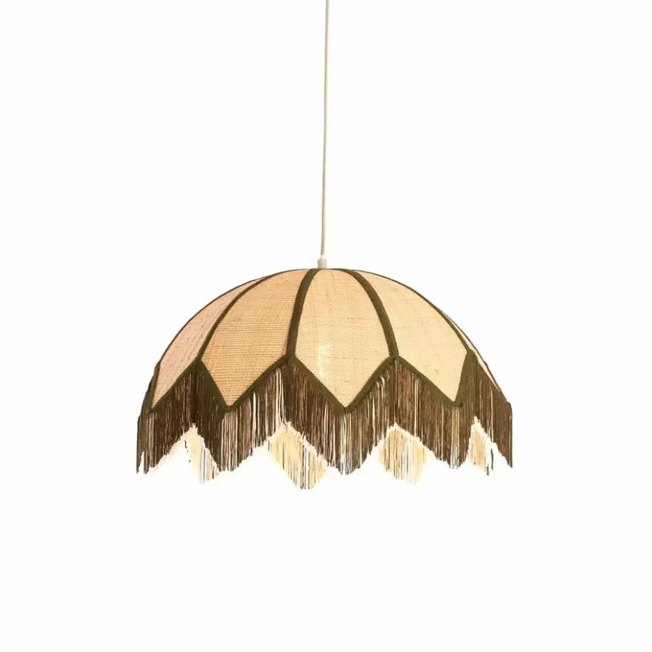 Light & Living - Sulina hanglamp ø55x36,5 cm raffia - naturel+groen