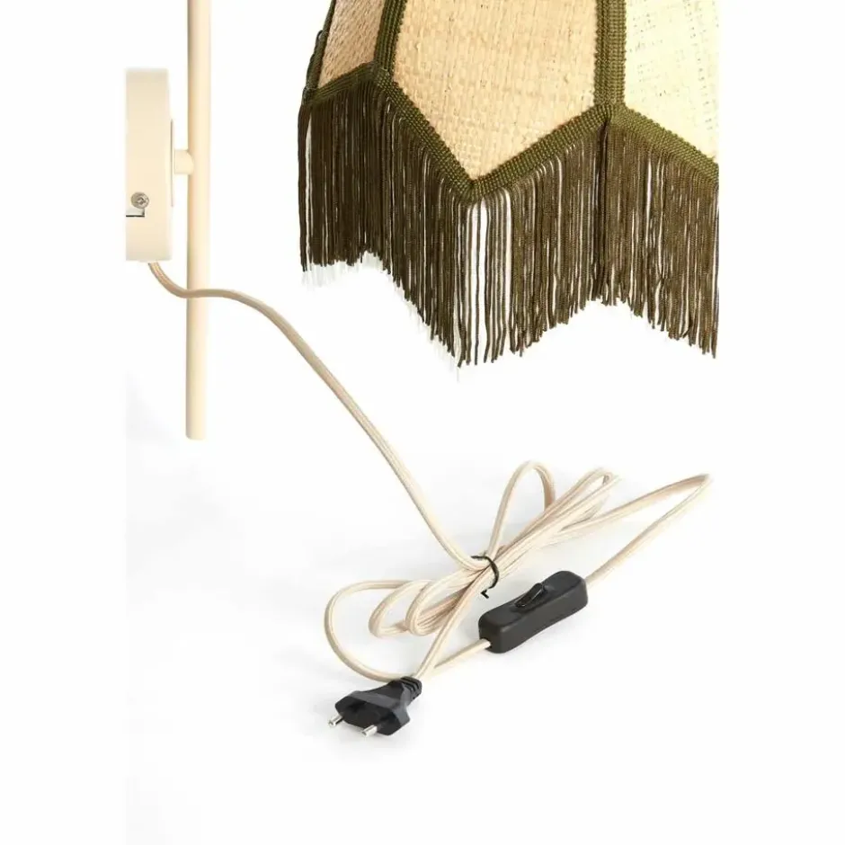 Light & Living - Sulina wandlamp 33x25x47 cm raffia - naturel+groen
