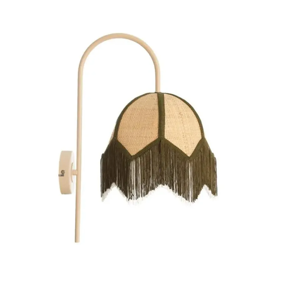 Light & Living - Sulina wandlamp 33x25x47 cm raffia - naturel+groen