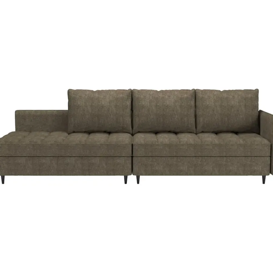 Lindhus - Bank met chaise longue omkeerbaar in stof bruin