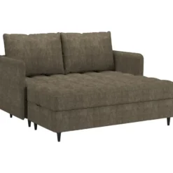 Lindhus - Bank met chaise longue omkeerbaar in stof bruin