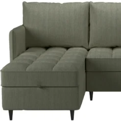 Lindhus-Slaapbank 3-zits - Opbergruimte - Omkeerbare Chaise -groen