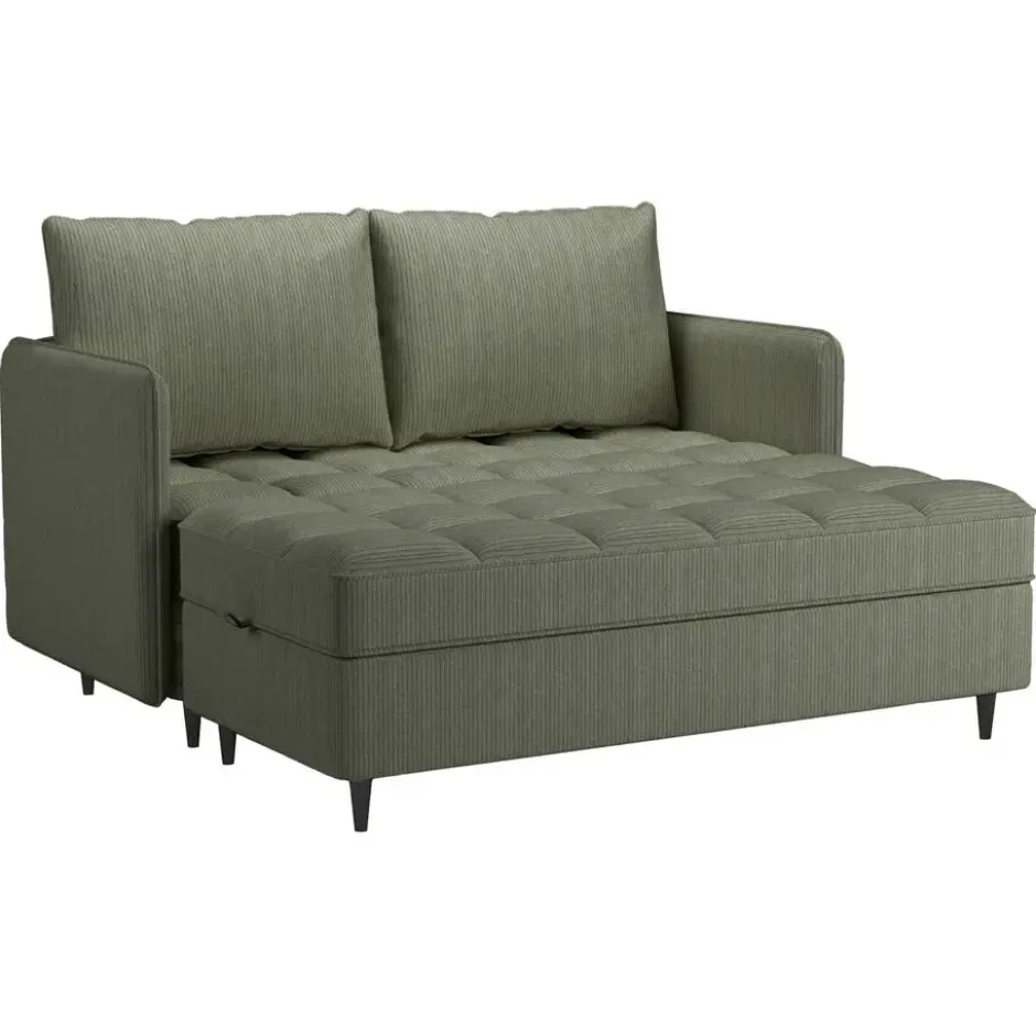 Lindhus-Slaapbank 3-zits - Opbergruimte - Omkeerbare Chaise -groen