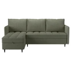Lindhus-Slaapbank 3-zits - Opbergruimte - Omkeerbare Chaise -groen