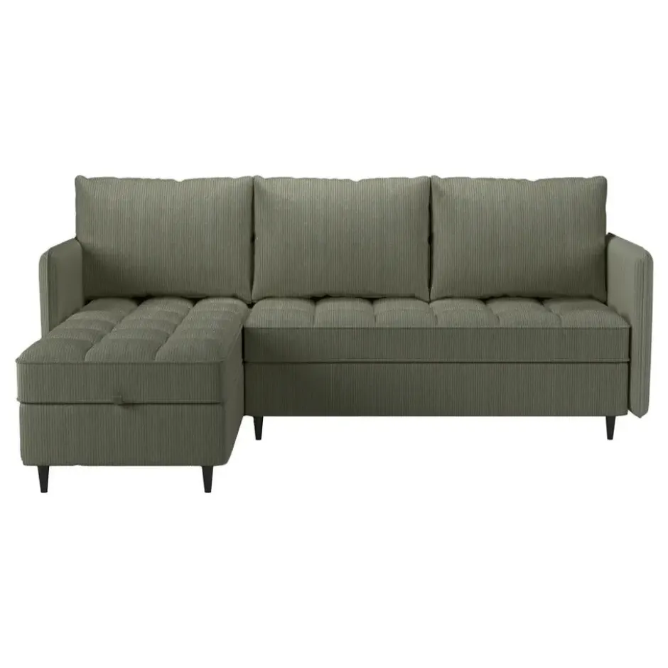 Lindhus-Slaapbank 3-zits - Opbergruimte - Omkeerbare Chaise -groen