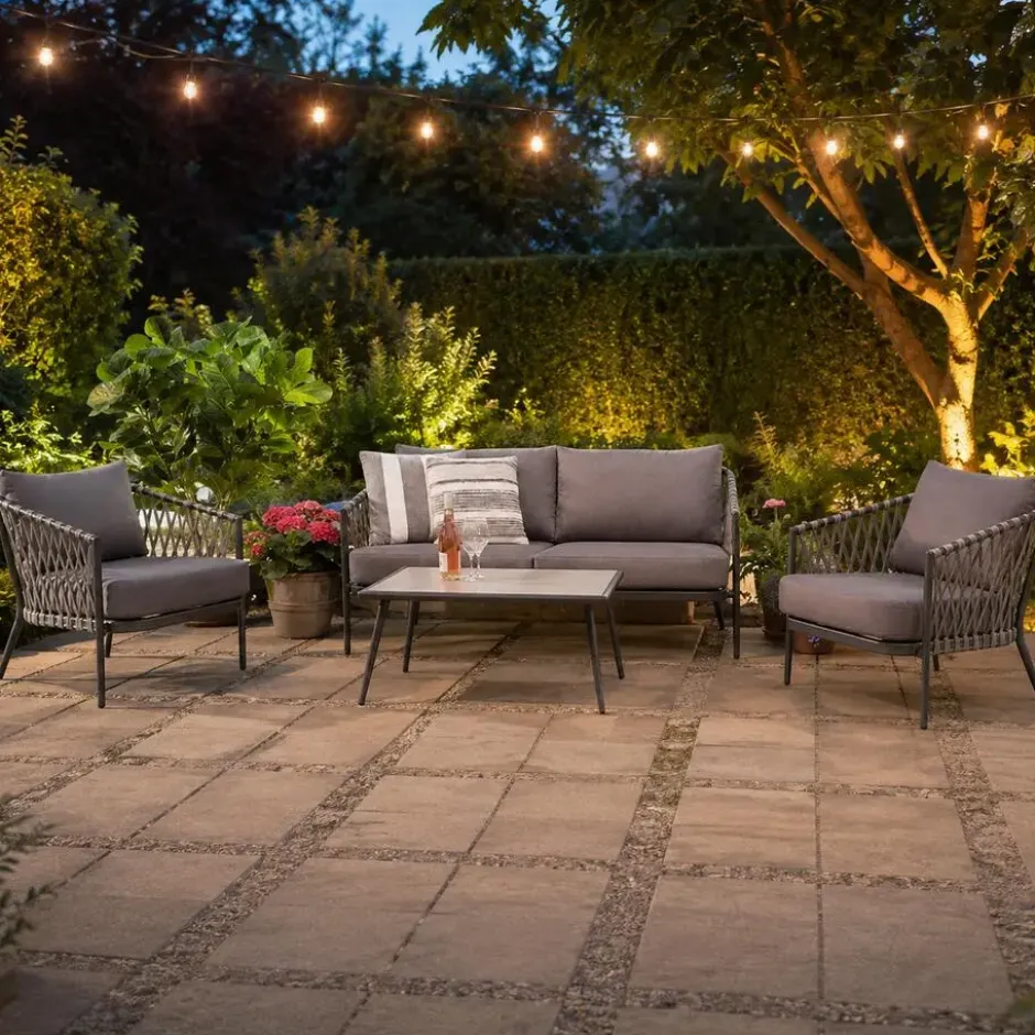 Lisomme Christel 4 delige tuin loungeset donkergrijs
