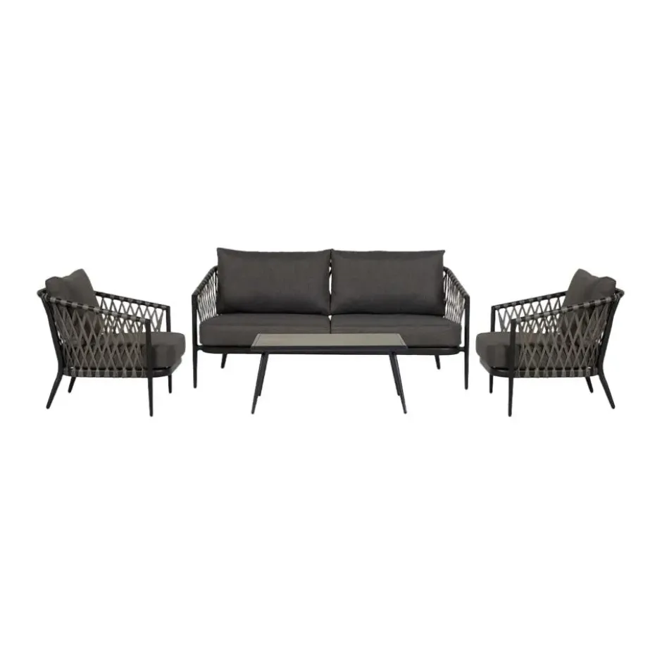 Lisomme Christel 4 delige tuin loungeset donkergrijs