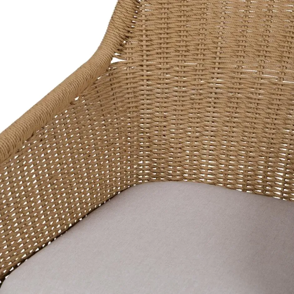 Lisomme Loki Rotan Tuinstoel Naturel - Met Zitkussen