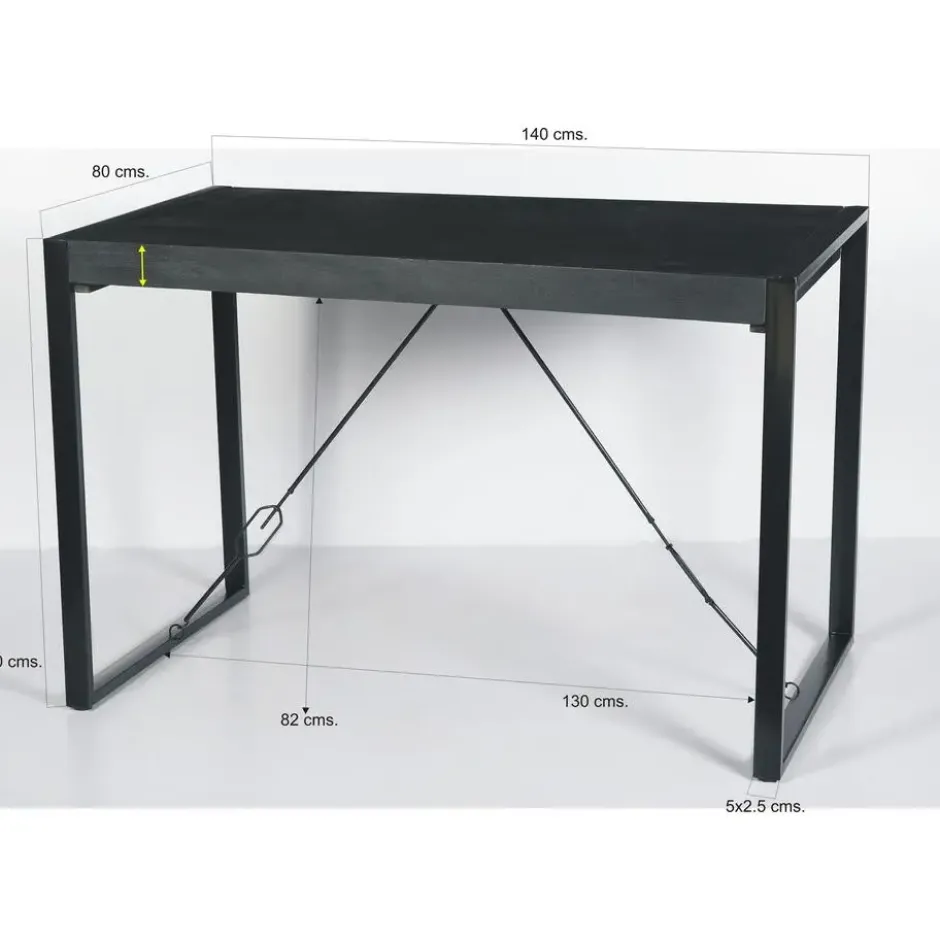 Livingfurn - Bartafels Norris Bar Table 140cm - Mangohout / Gecoat Staal