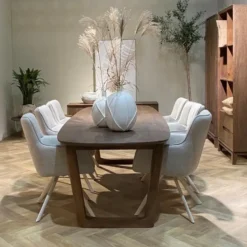 Livingfurn - Eetkamertafel Cortez - Bruin - Mangohout - 200 cm