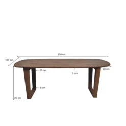 Livingfurn - Eetkamertafel Cortez - Bruin - Mangohout - 200 cm