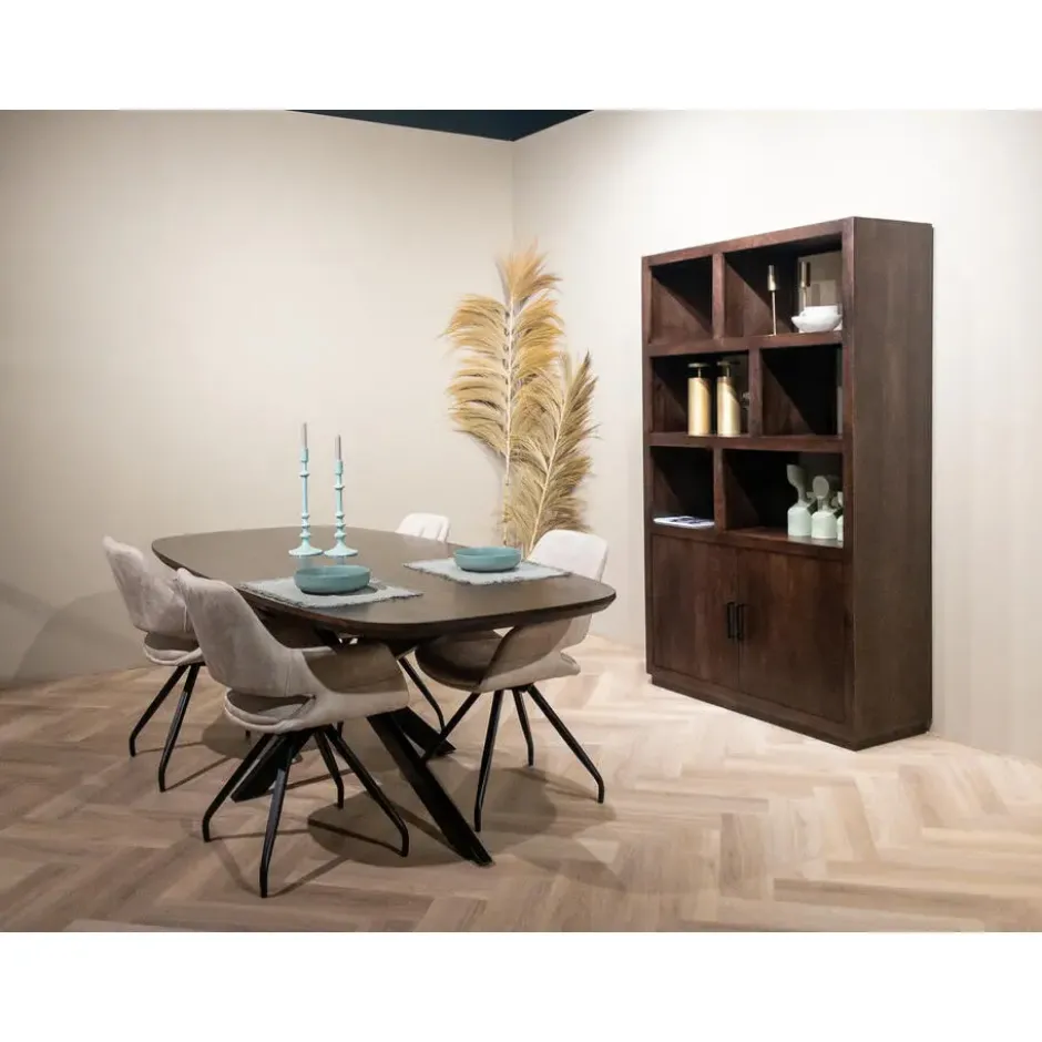 Livingfurn - Eetkamertafel Jesper Danish Oval Brown 210cm - Mangohout