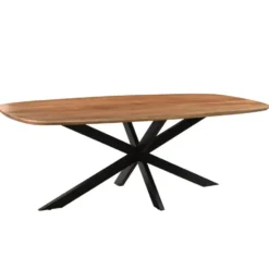 Livingfurn - Eetkamertafel Jesper Danish Oval 230cm - Mangohout / Gecoat Staal