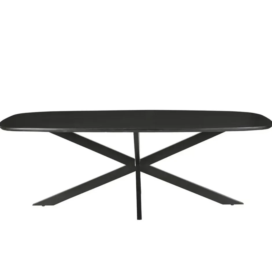 Livingfurn - Eetkamertafel Jesper Deens Ovaal Zwart 210cm - Mangohout