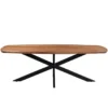 Livingfurn - Eetkamertafel Jesper Danish Oval 180cm - Mangohout / Gecoat Staal