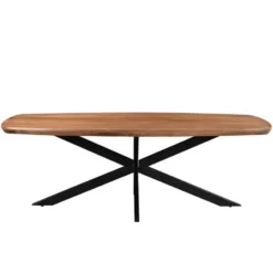 Livingfurn - Eetkamertafel Jesper Danish Oval 180cm - Mangohout / Gecoat Staal