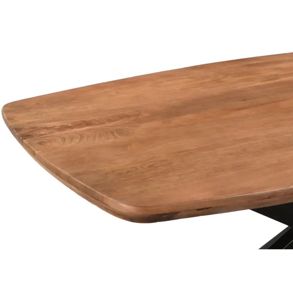 Livingfurn - Eetkamertafel Jesper Danish Oval 180cm - Mangohout / Gecoat Staal