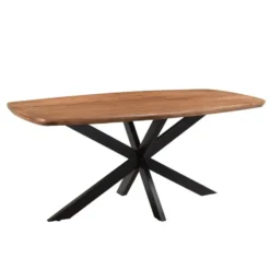 Livingfurn - Eetkamertafel Jesper Danish Oval 180cm - Mangohout / Gecoat Staal