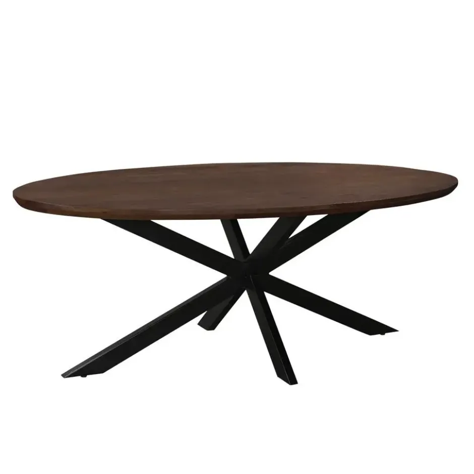Livingfurn - Eetkamertafel Jesper Oval Brown - 240x110x76 cm - Mangohout