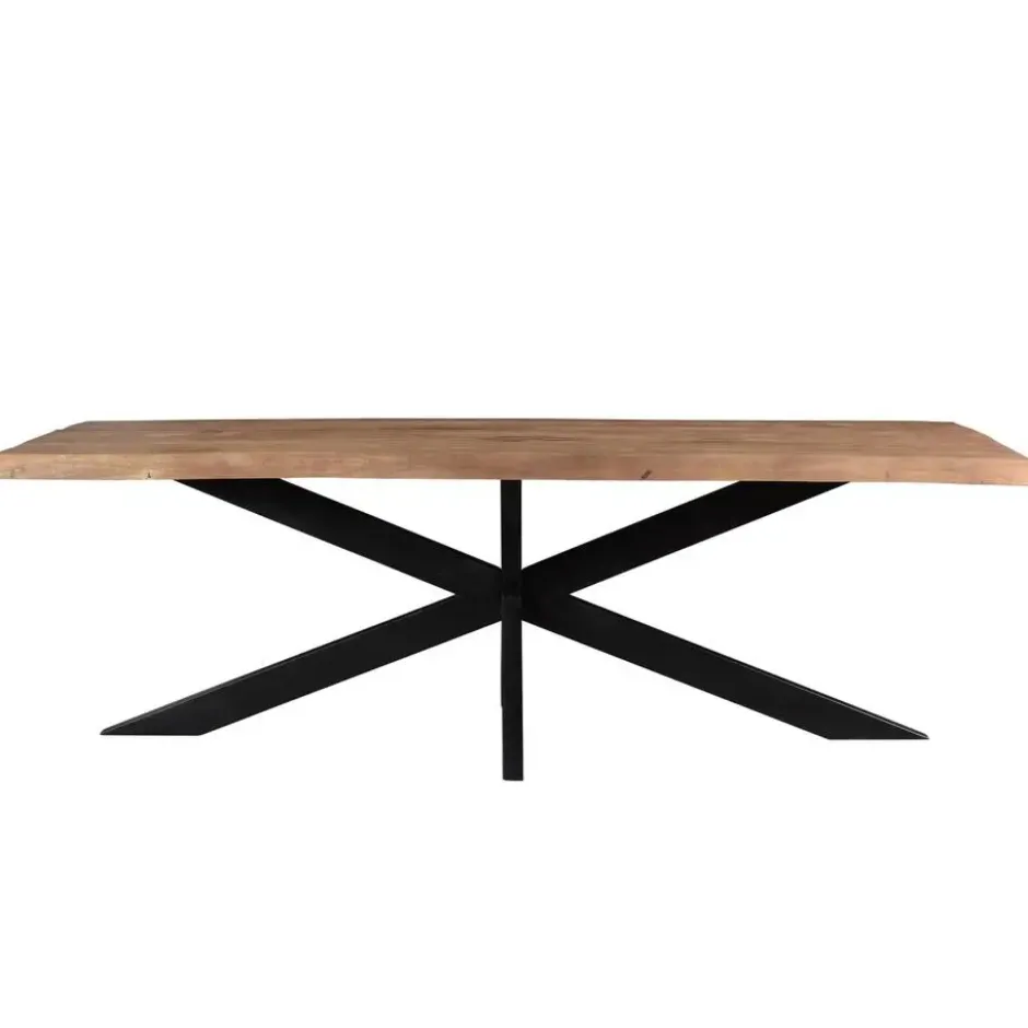 Livingfurn - Eetkamertafel Nairobi Tree Top Spider 220cm - Mangohout - Bruin