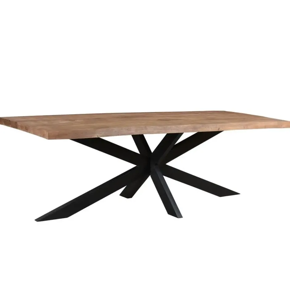 Livingfurn - Eetkamertafel Nairobi Tree Top Spider 220cm - Mangohout - Bruin