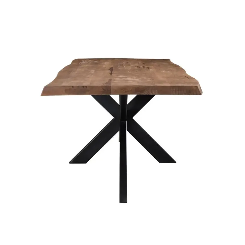 Livingfurn - Eetkamertafel Nairobi Tree Top Spider 220cm - Mangohout - Bruin