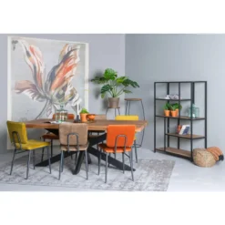 Livingfurn - Eetkamertafel Nairobi Tree Top Spider 180cm - Mangohout - Bruin