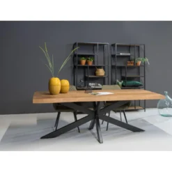 Livingfurn - Eetkamertafel Nairobi Tree Top Spider 240 cm - Mangohout - Bruin