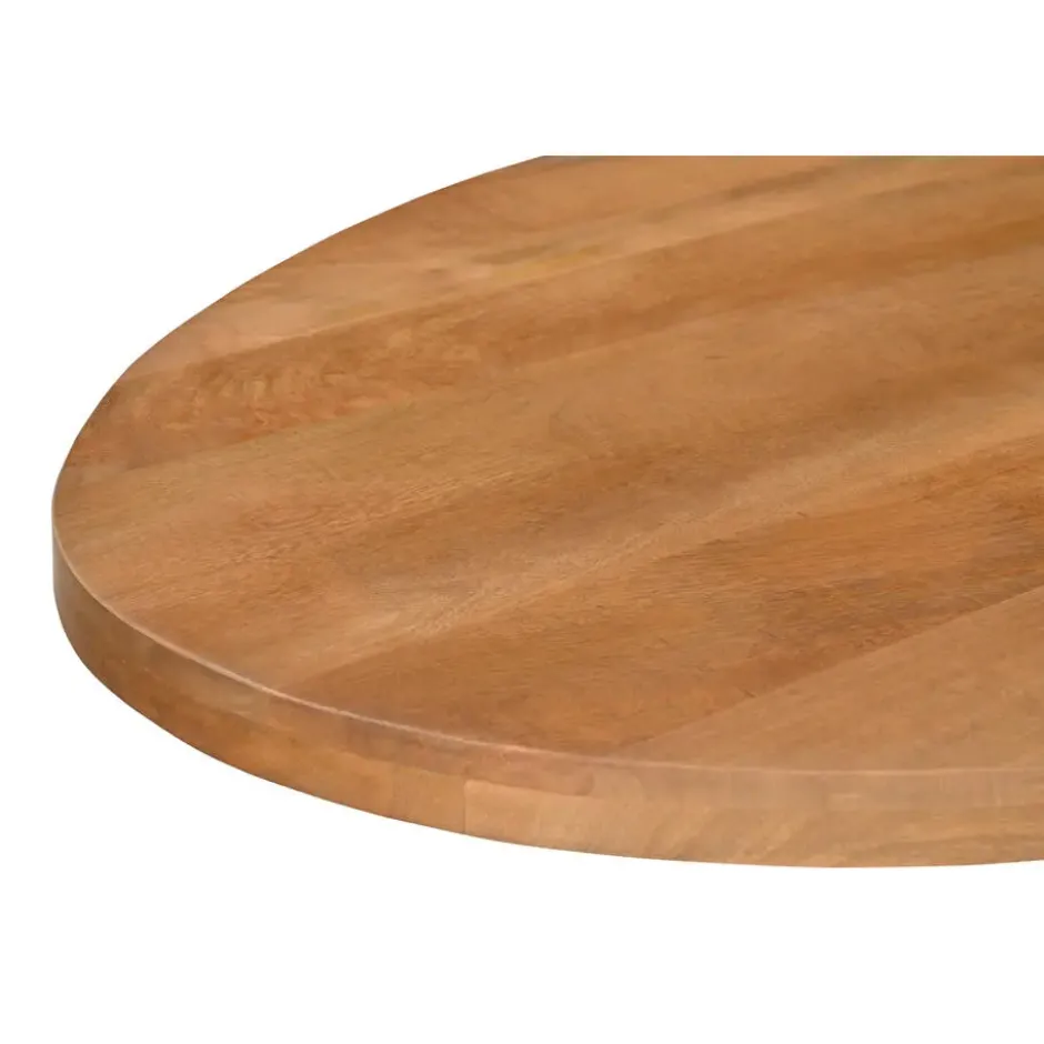 Livingfurn - Eetkamertafel Rocky Oval 240 cm - Mangohout / Gecoat Staal