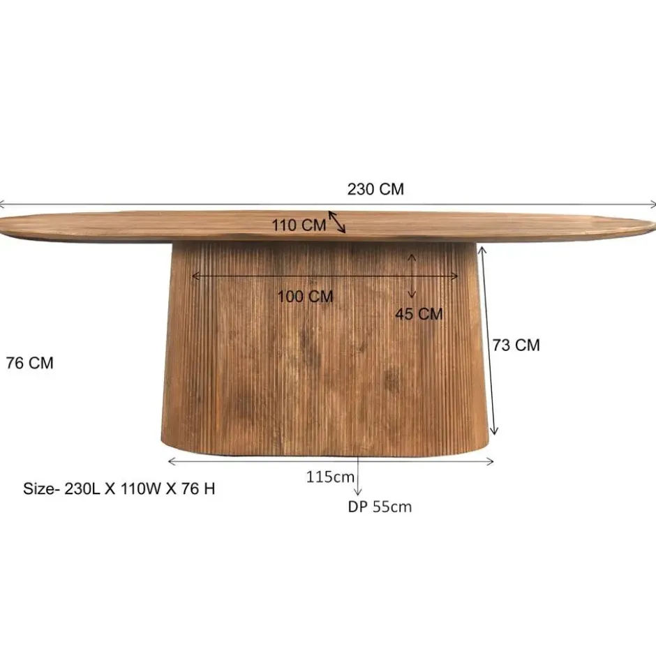 Livingfurn - Eetkamertafel Salvator 230cm - Mangohout