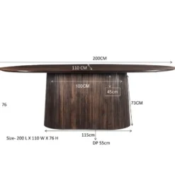 Livingfurn - Eetkamertafel Salvator Walnut 200cm - Mangohout
