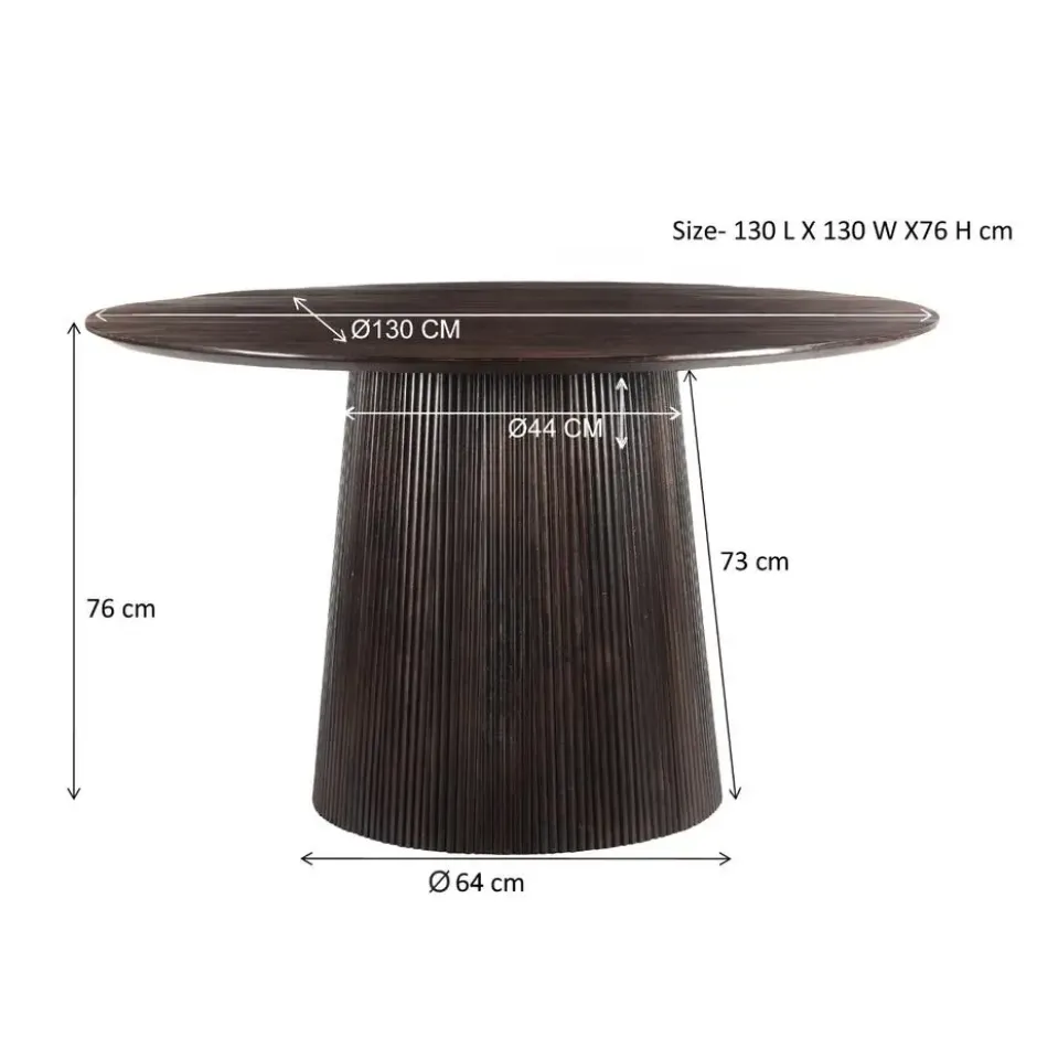 Livingfurn - Eetkamertafel Salvator Walnut 130cm - Mangohout