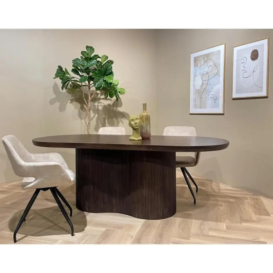 Livingfurn - Eetkamertafel Sevilla Brown 300cm - Mangohout