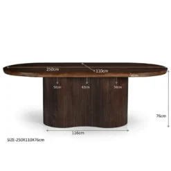 Livingfurn - Eetkamertafel Sevilla Brown 250cm - Mangohout