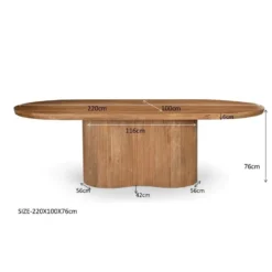 Livingfurn - Eetkamertafel Sevilla 220cm - Mangohout